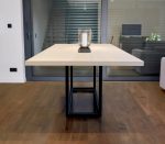 Skien Solid Wood Dining Table with Metal Base 01-02