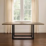 Skien Solid Wood Dining Table with Metal Base 02-01