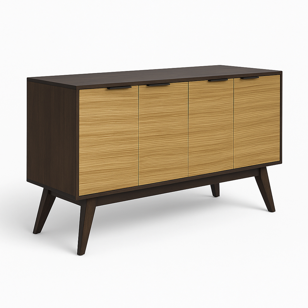Leka Solid Wood Modern Sideboard | Mid-Century Modern Buffet 00-01