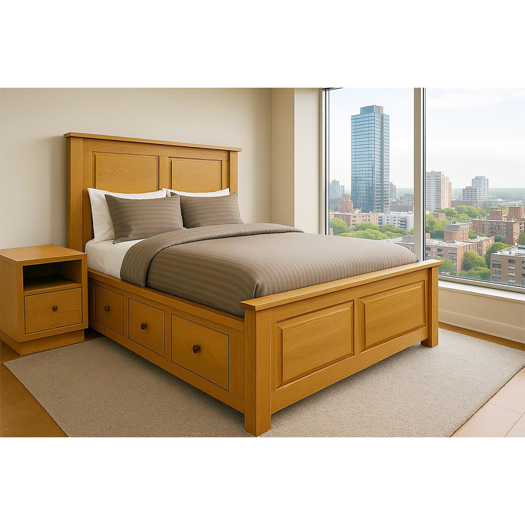 Hockley solid wood bedroom set | Storage Bed 00-01