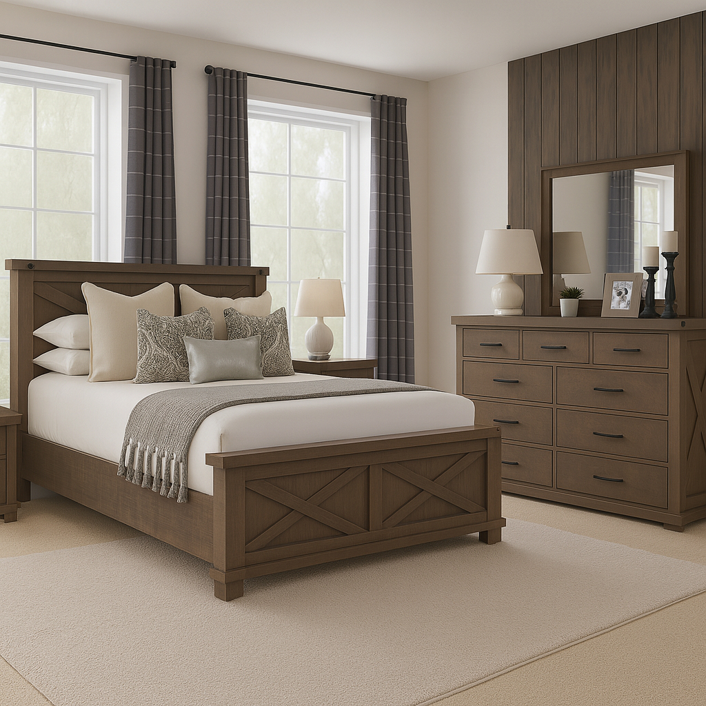 Truss-Bedroom Set 00-01 Rustic Solid Wood Truss Bedroom Set | Farmhouse Bedroom Furniture 00-01