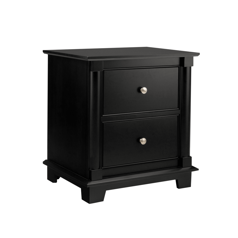 Solid Wood 2 Drawer Nightstand 00-01
