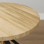 Hyde Solid Wood Dining Table with Metal Base | Handcrafted Custom Round Table 01-03