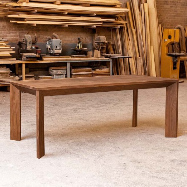 Davos Solid Wood Modern Leg Dining Table | Custom Solid Wood Modern Table 00-04