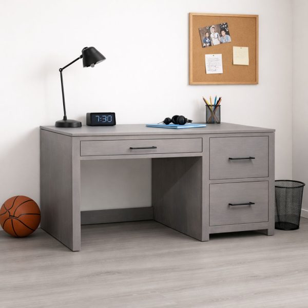 Newport Solid Wood Student Modern Desk | Minimal Office Desk 02-00