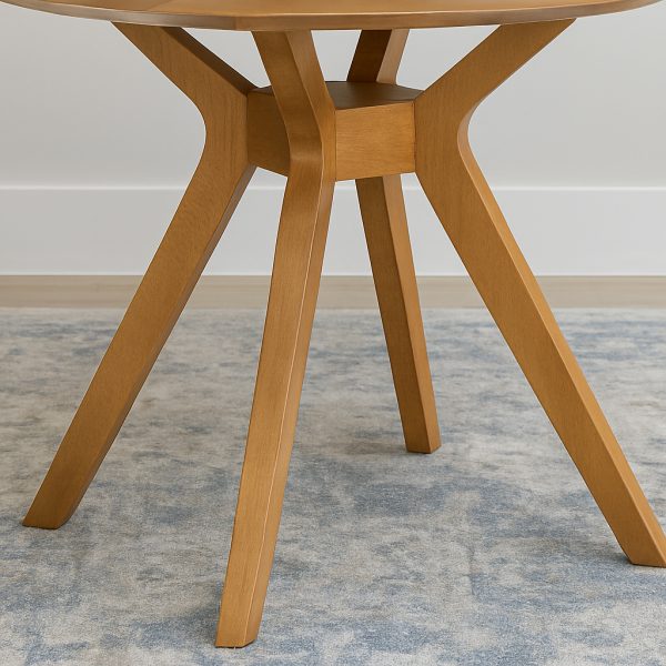 Conan Solid Wood Modern Dining Table | Handcrafted Custom Round Table 01-02