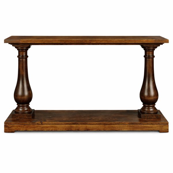 Balustrade Solid Wood Sofa Table – Custom Hall Console 00-01
