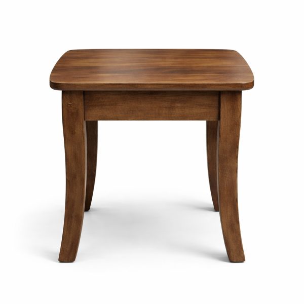French Curve Solid Wood Side Table – Handcrafted Accent Table 00-01