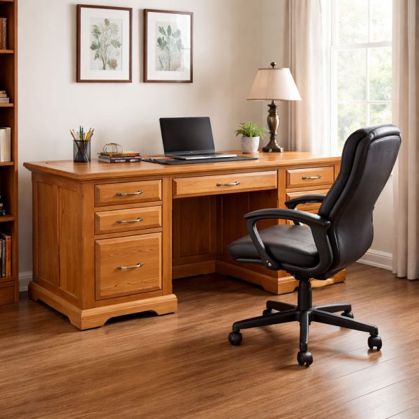 Solid Wood Chateau Office Desk | Executive Storage Desk 06-00