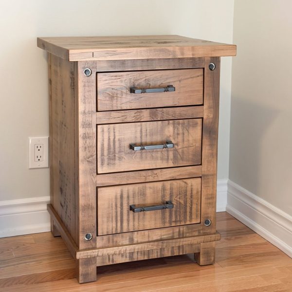 Adirondack Solid Wood Nightstand | Custom Handcrafted Bedside Table 01-01
