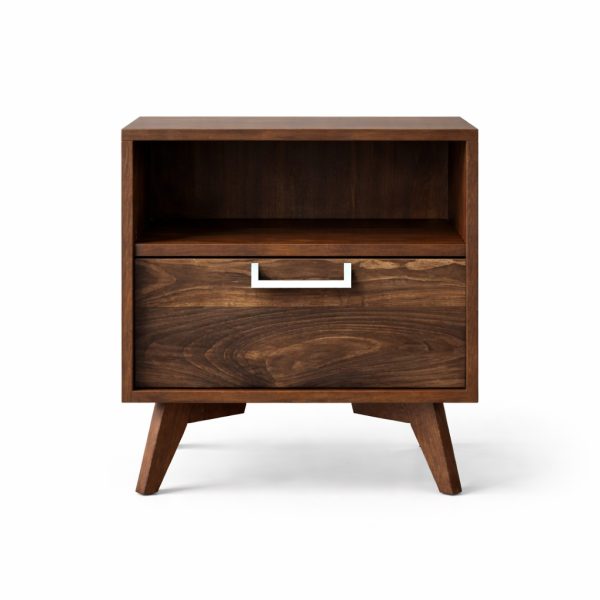Hugo Solid Wood Mid-Century Nightstand 00-06
