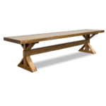 Drake Solid Wood X-Base Bench | Custom Farmhouse Dining Bench 00-01