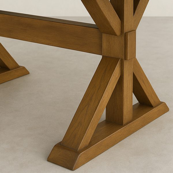 Drake Solid Wood X-Base Dining Table  00-3