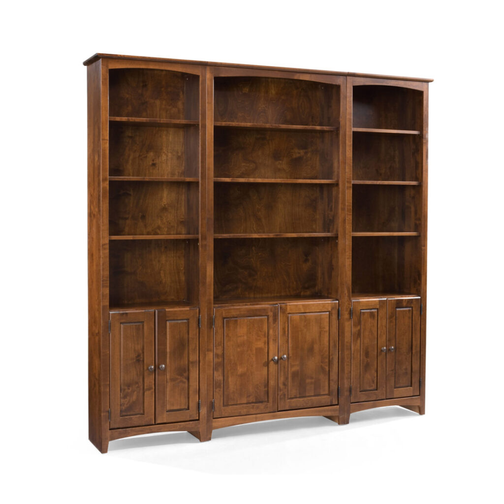 Fancy Solid Wood Wall Unit Bookcase | Custom Canadian Wall Unit 00-01
