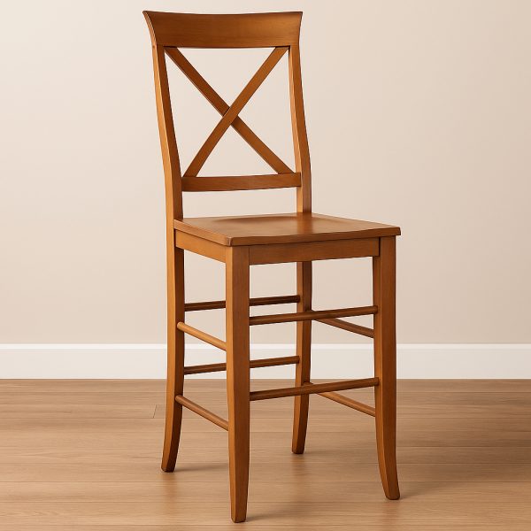 X Back Solid Wood Stool 01-01