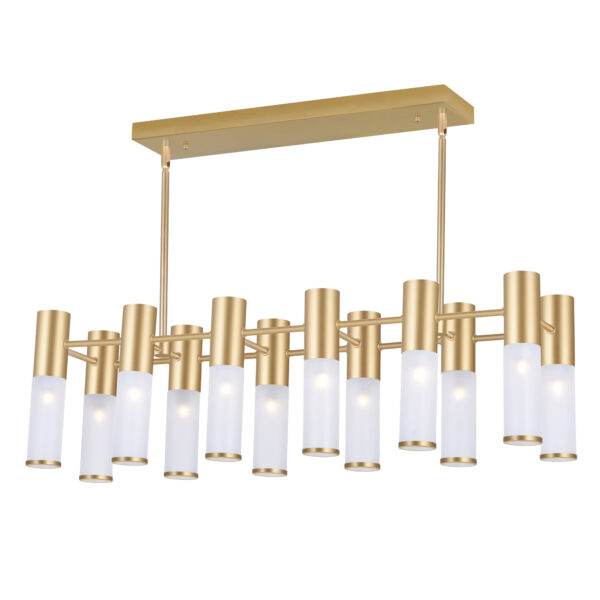 Golden Pipe Chandelier 12-Lights | Modern LED Chandelier 00-01
