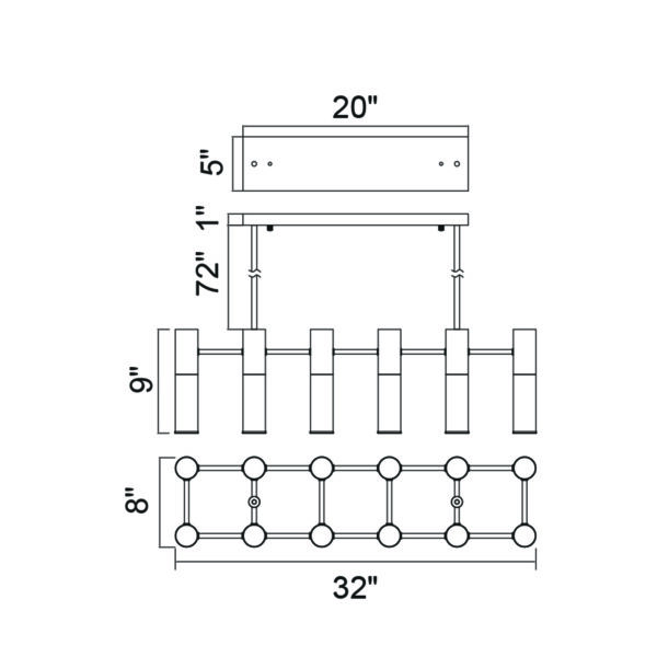 Golden Pipe Chandelier 21-Lights | Modern Led Chandelier 00-04