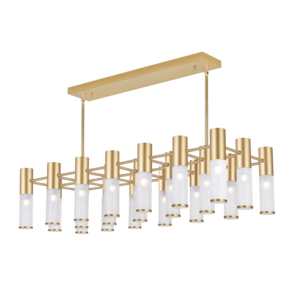 Golden Pipe Chandelier 21-Lights | Modern LED Chandelier 00-01