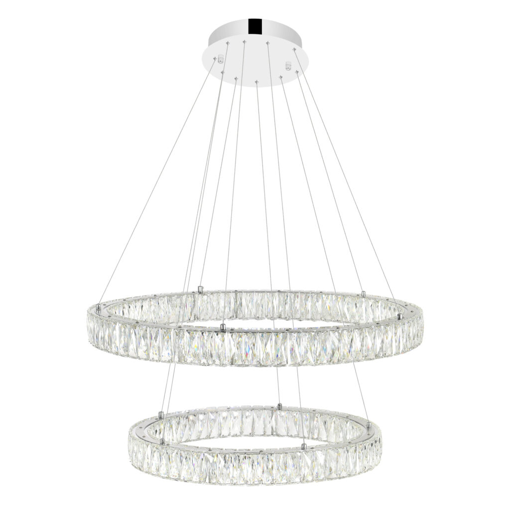 Madeline Led Chandelier Double Rings | Modern Crystal Chandelier 00-01