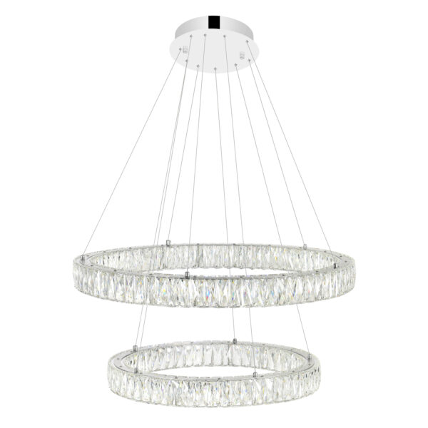Madeline LED Chandelier Double Rings | Modern Crystal Chandelier 00-01