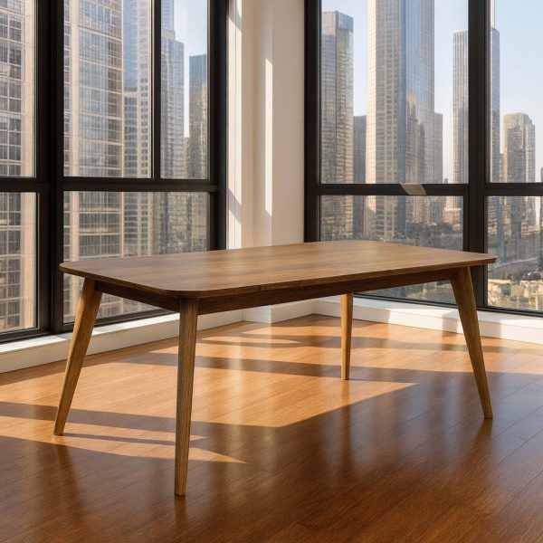 Ligna Solid Wood Dining Table — Maple In Light Stain, Modern Dining Room 00-04