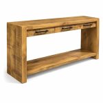 Waterfall Modern Solid Wood Sofa Table – Custom Hall Table 00-01