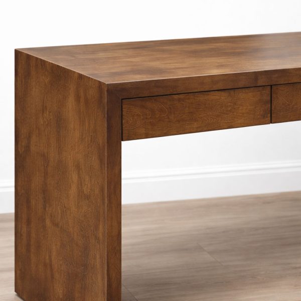 Waterfall Office Desk | Solid Wood Modern Desk 0-03