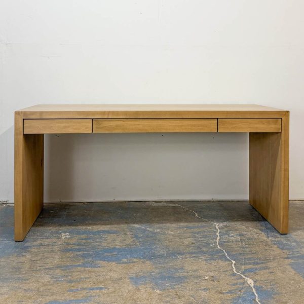 Waterfall Office Desk | Solid Wood Modern Desk 04-02