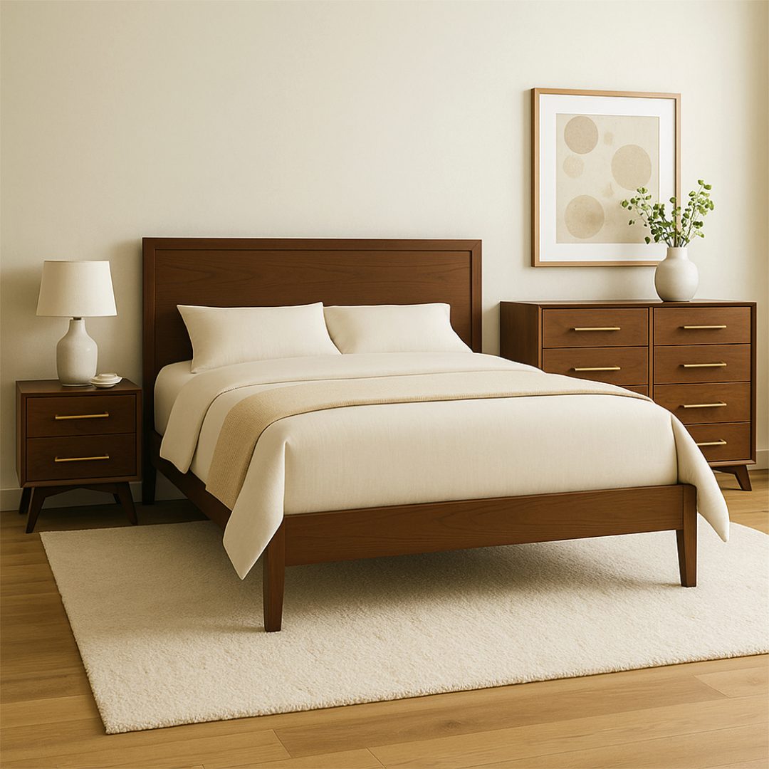 Modera Mid-Century Modern Bedroom Set | Solid wood Bedroom Furniture 00-01