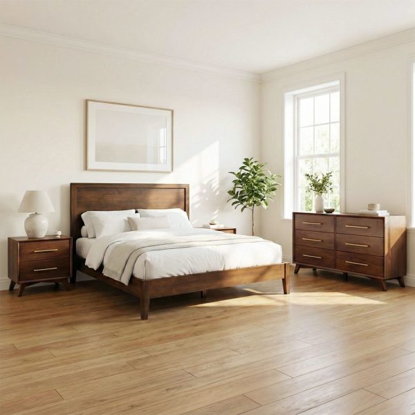 Modera Mid-Century Modern Bedroom Set | Solid Wood Bedroom Furniture 00-03