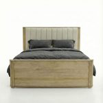 Osten Solid Wood Bed | Custom Modern Bed with upholstered headboard 00-03
