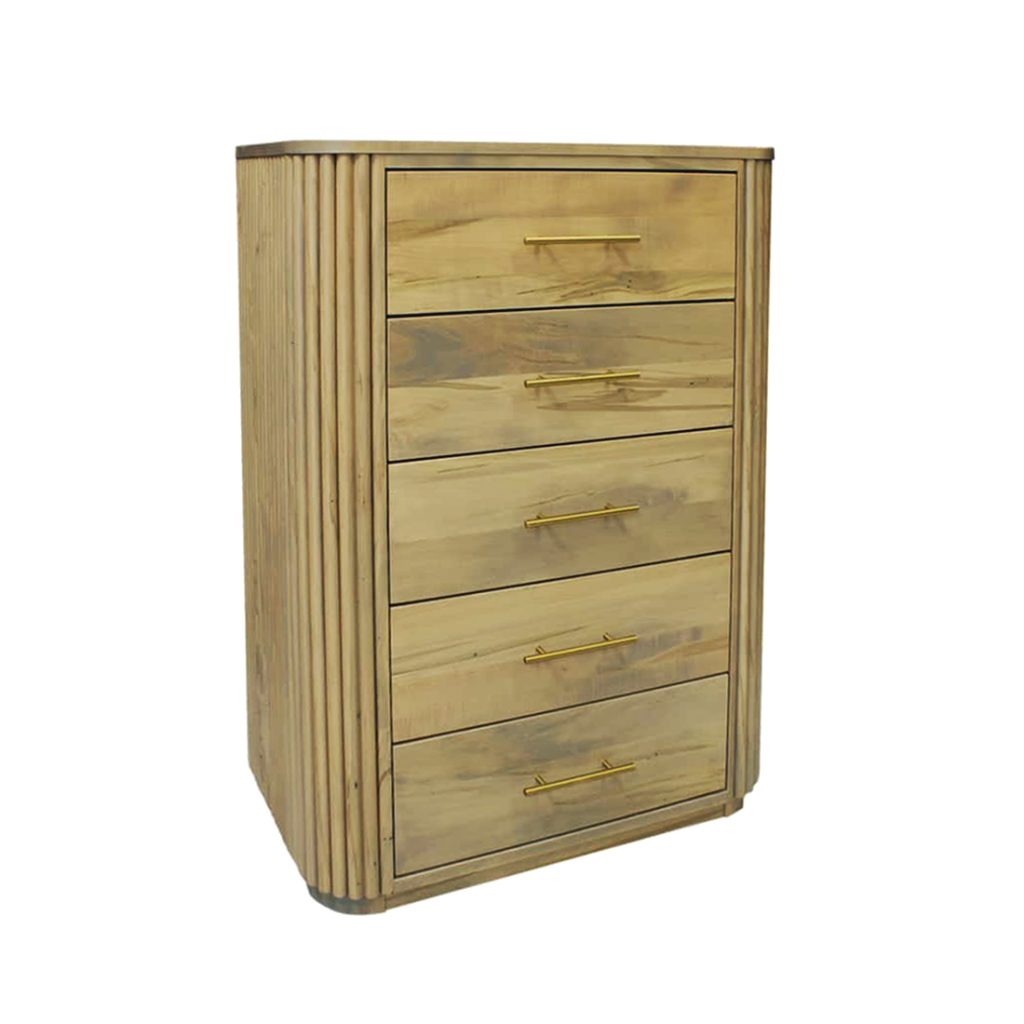 Osten Solid Wood Chest |  Modern Hiboy- Fluted Design 00-01