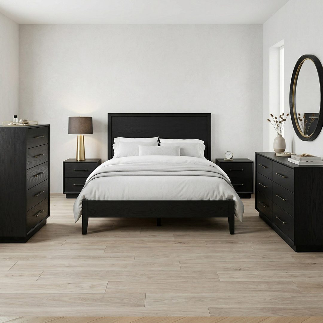 Modera Mid-Century Modern Bedroom Set | Solid Wood Bedroom Furniture 01-01