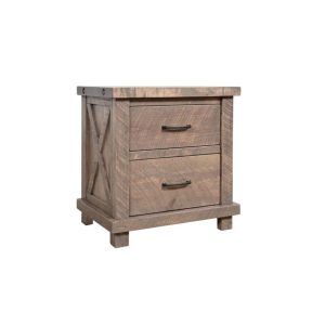 Truss Rustic Farmhouse Nightstand | Solid Wood Bedside Table 00-01