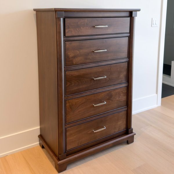 Custom Solid Wood 5 Drawer Highboy | Custom Modern Chest 01-01
