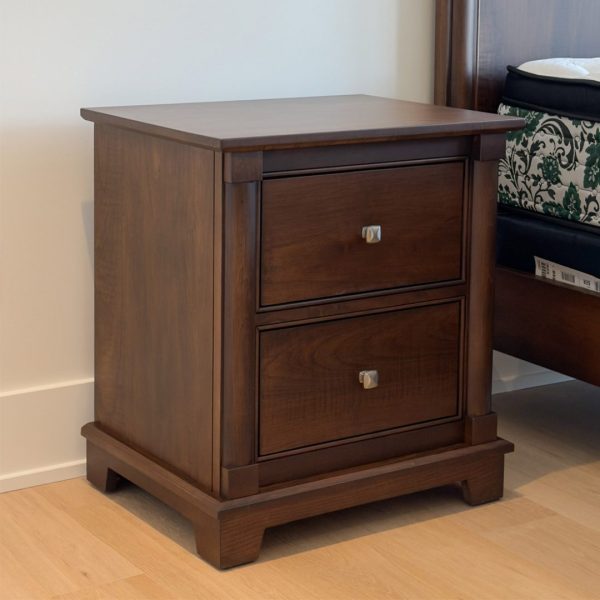 Tranquil Solid Wood 2 Drawer Nightstand | Custom Handmade Nightstand 02-01