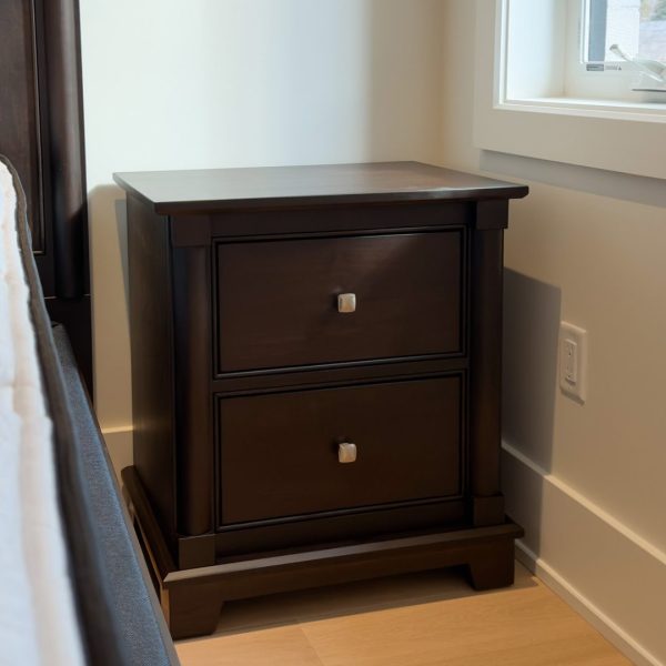 Tranquil Solid Wood 2 Drawer Nightstand | Custom Handmade Nightstand 03-01