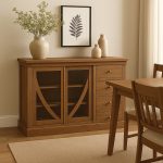 Art Deco Solid Wood Sideboard | Handcrafted Sliding-Door Sideboard 00-03
