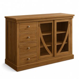 Art Deco Solid Wood Sideboard | Handcrafted Sliding-Door Sideboard 00-00