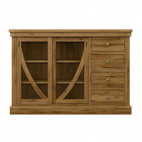 Art Deco Solid Wood Sideboard | Handcrafted Sliding-Door Sideboard 00-01