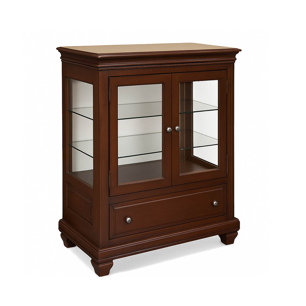 Florentino Solid Wood Display Cabinet | Handcrafted Glass Door Showcase 00-01
