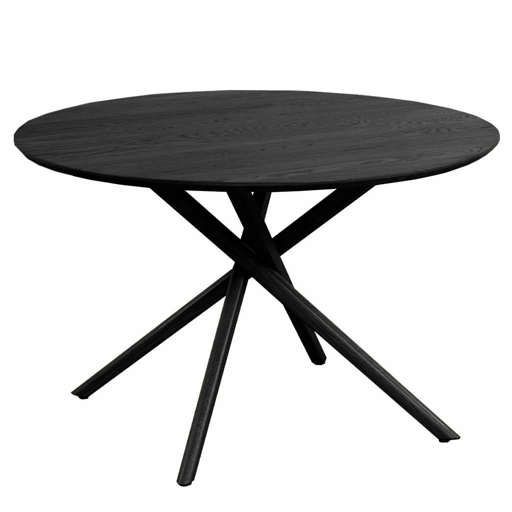 Livon Solid Wood Round Dining Table | Modern Criss-Cross Base 00-01