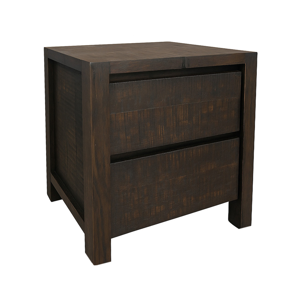 Meta Solid Wood Nightstand | Handcrafted Bedside Table 00-01