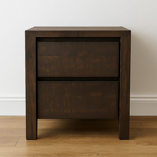 Meta Solid Wood Nightstand | Handcrafted Bedside Table 01-01