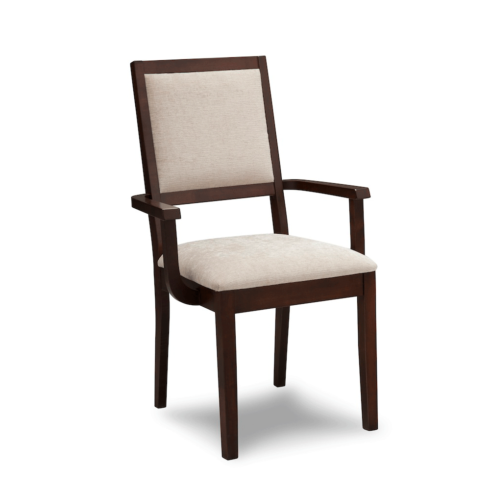 Van Gogh Solid Wood Arm Chair – Custom Upholstered Dining Chair 00-01