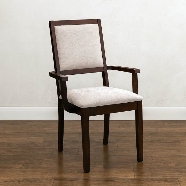 Van Gogh Solid Wood Arm Chair – Custom Upholstered Dining Chair 00-01