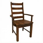 Mini Ladder Back Solid Wood Arm Chair – Rustic Custom Dining Chair 00-00