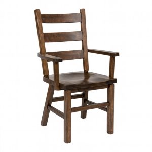 Ladder Back Solid Wood Arm Chair | Handcrafted Dining Chair 00-00