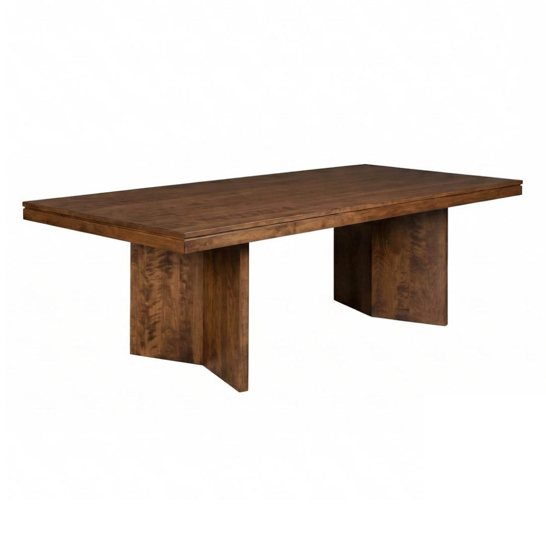 Monolith Solid Wood Dining Table | Modern Pedestal Design 01-02