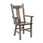 Wide Slat Back Solid Wood Arm Chair | Handcrafted Rustic Chair 00-00